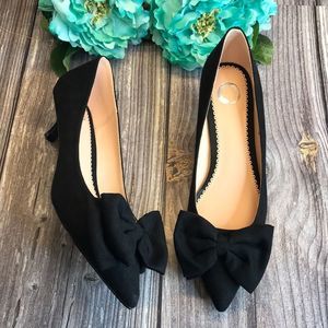 JOURNEE Orana Black Faux Suede Bow Pump